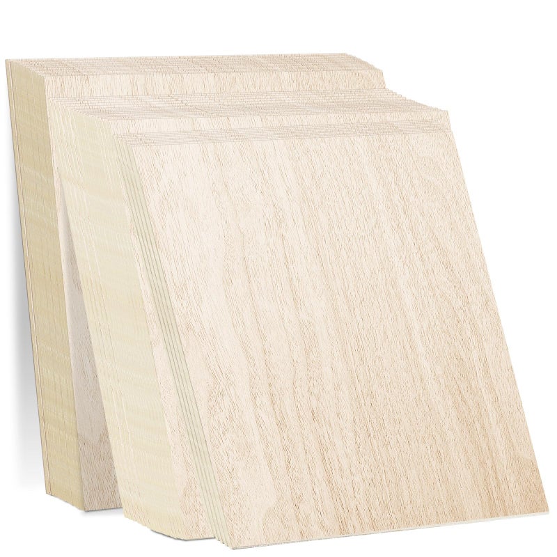 Frylr Baltic Birch Plywood Sheets Box of 45-12 x 12 x 1/8â€, 3mm Thickness Perfect for Wood Burning, Laser Engraving Cutting, Scroll Saw Nature Veneer Color, Stronger Than Basswood, A/A Grade - Image 1